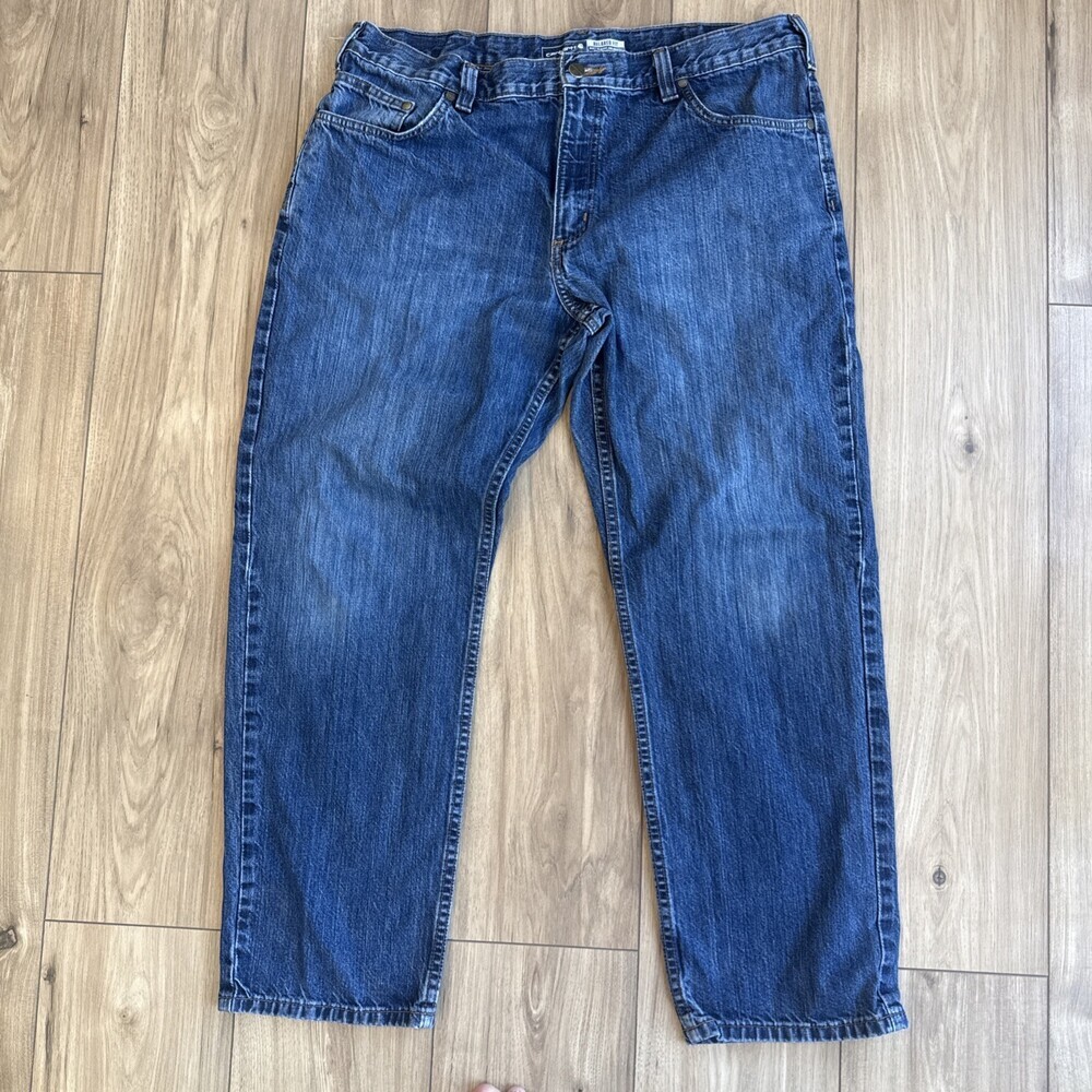 Carhartt MENS Relaxed Fit Cotton Denim Medium Wash Blue Jeans SIZE 38W x 30L